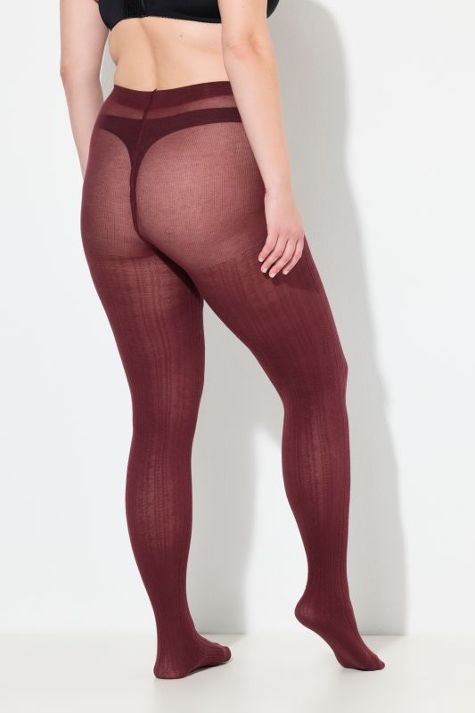 Collants chauds en maille, maille torsadée tendance