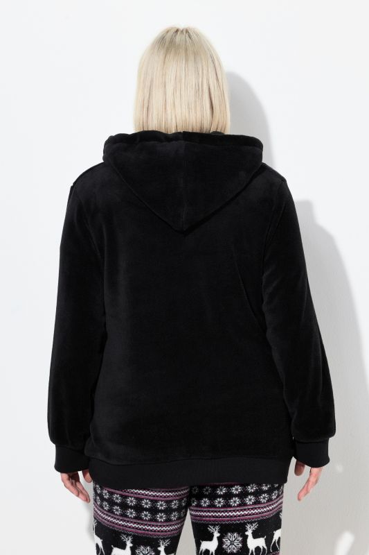 Veste homewear, motifs norvégiens, capuche, peluche