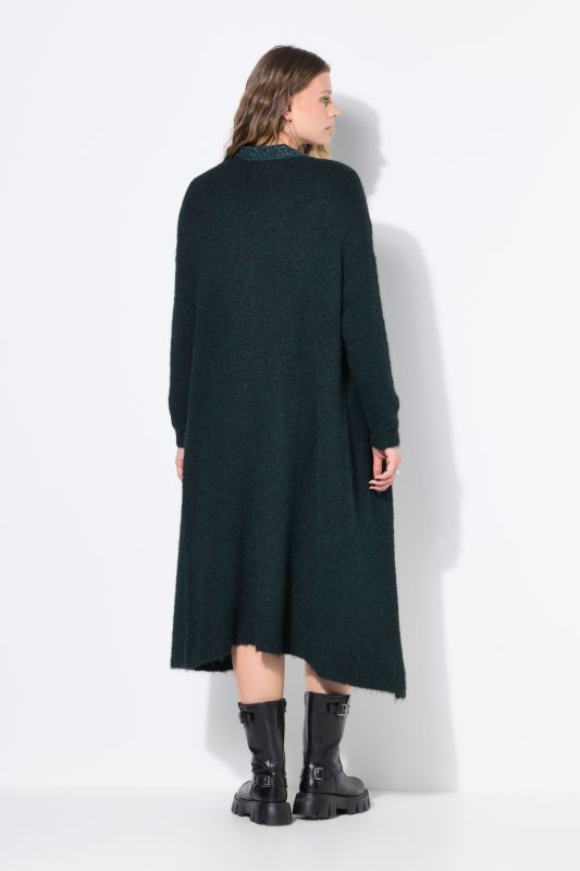 Cardigan long oversized à manches longues, coupe ouverte