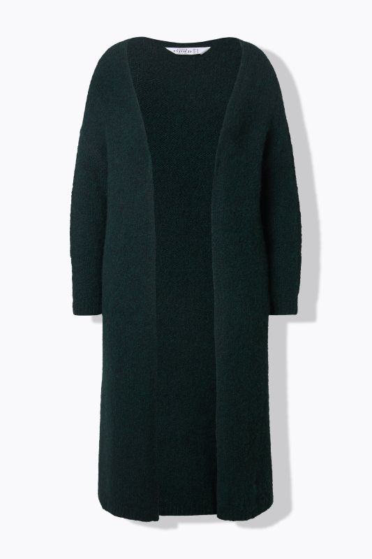 Cardigan long oversized à manches longues, coupe ouverte