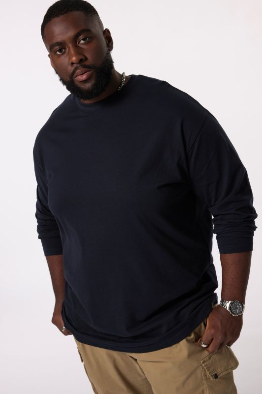 T-shirt oversize à manches longues STHUGE, collection Basic - jusqu'au 8 XL