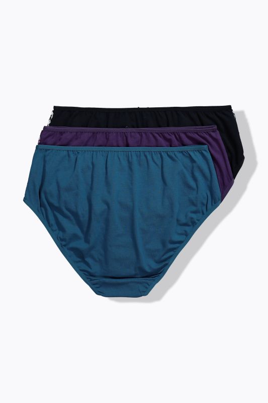 Lot de 3 culottes midi, avec de la dentelle sur le côté