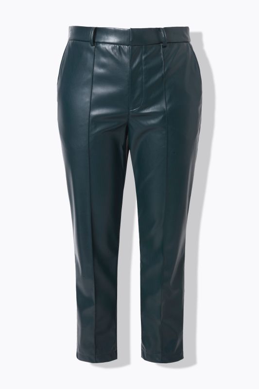 Pantalon en simili, coupe Mom, surpiqûre