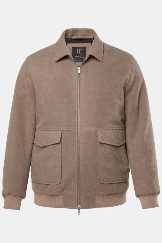 Blouson en laine mélangée JP 1880, fermeture zippée et poches plaquées - jusqu'au 7 XL