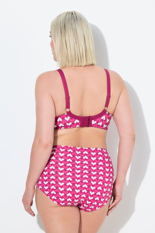 Soutien-gorge motif cœurs, bonnets souples avec armatures - bonnet B-F
