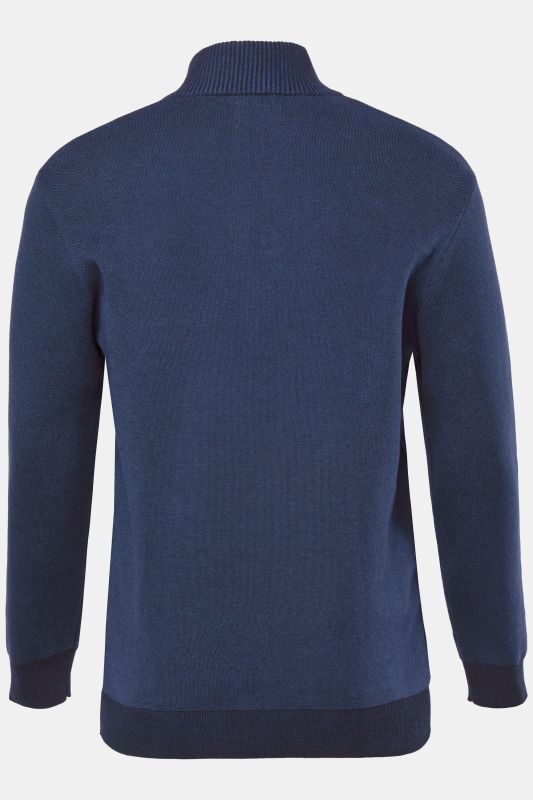 Pull camionneur en maille JP 1880, col zippé, maille texturée CashmereTouch - jusqu'au 7 XL