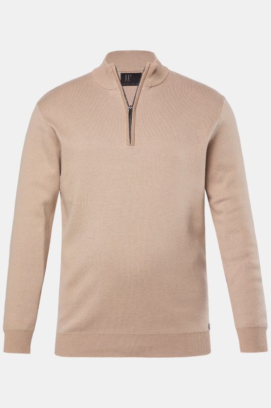 Pull camionneur JP 1880, col zippé, maille fine et texturée CashmereTouch - jusqu'au 7 XL
