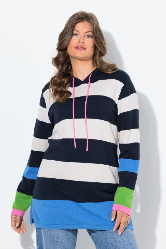Pull en maille, capuche et manches longues