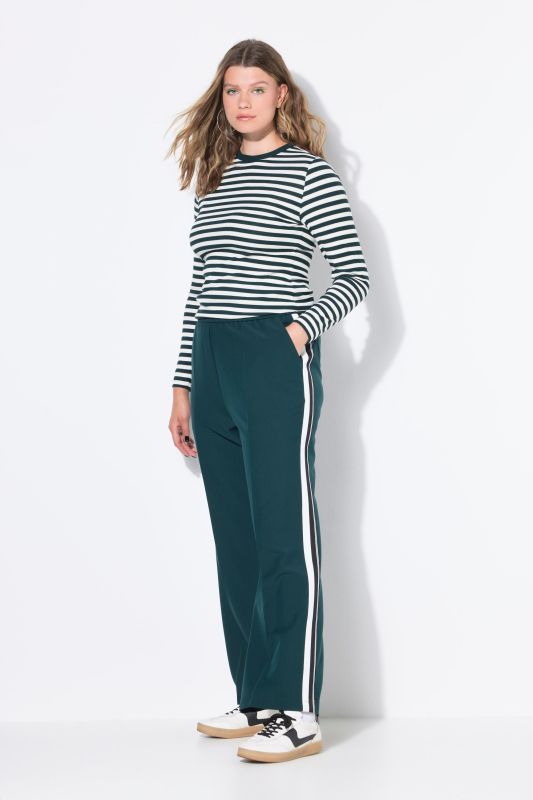 Pantalon, coupe Straight Wide Legs. Bandes fantaisies sur les côtés