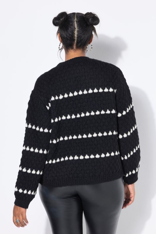 Pull à rayures coupe Boxy « flottante » avec tissu gaufré