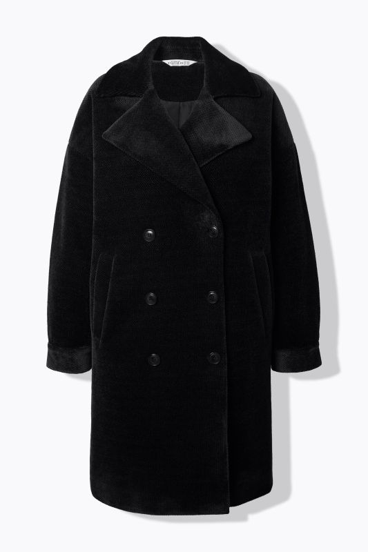Manteau oversize à double patte de boutonnage et col à reversa