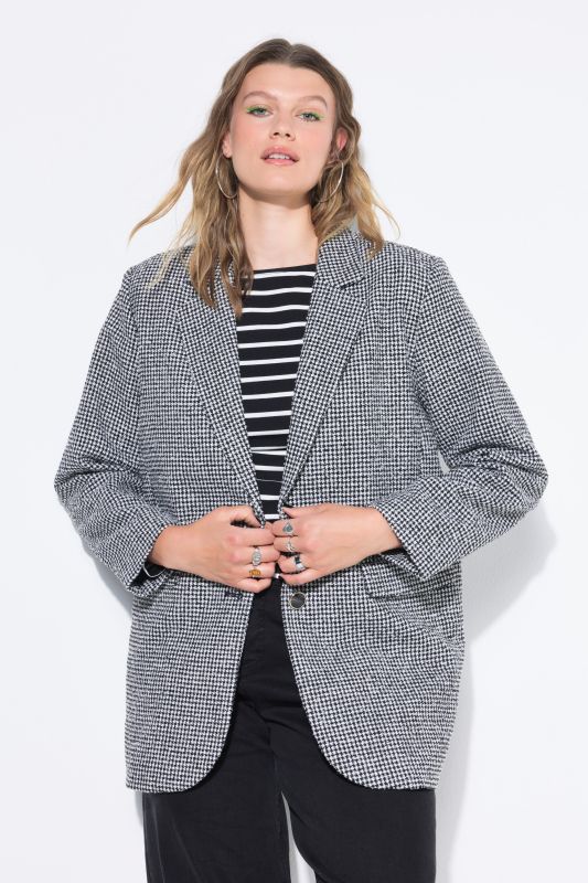 Blazer oversize à motif pied-de-coq