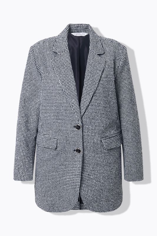 Blazer oversize à motif pied-de-coq