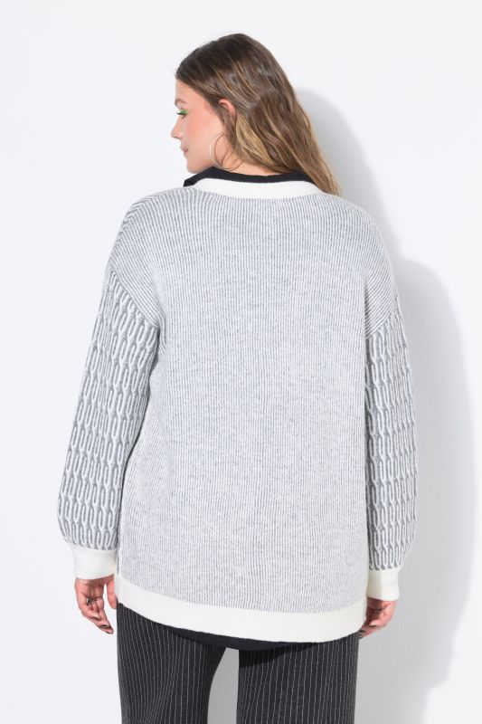 Cardigan oversize, maille torsadée