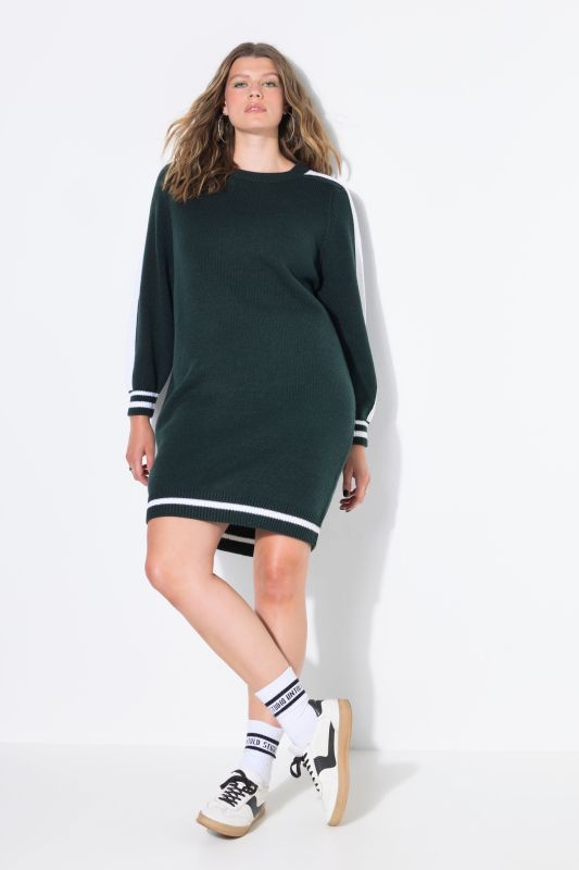Robe en maille coupe oversize, manches longues raglan