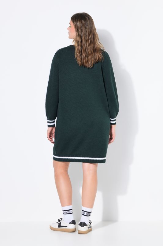 Robe en maille coupe oversize, manches longues raglan