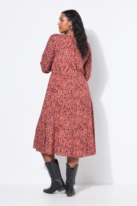 Robe maxi coupe trapèze à imprimé zébré, effet cache-cœur