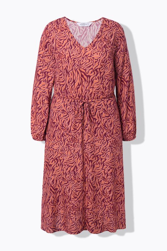 Robe maxi coupe trapèze à imprimé zébré, effet cache-cœur