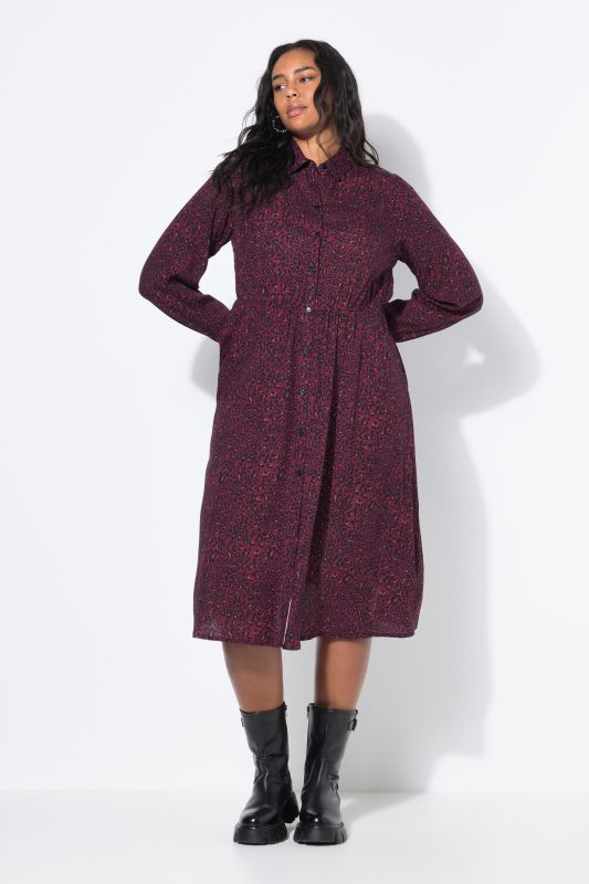 Robe maxi coupe trapèze, imprimé léopard