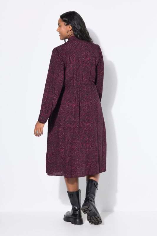 Robe maxi coupe trapèze, imprimé léopard