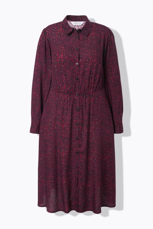 Robe maxi coupe trapèze, imprimé léopard