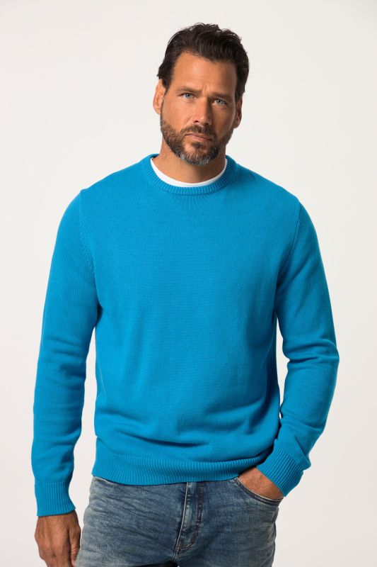 Pull en coton à col rond, broderie JP1880