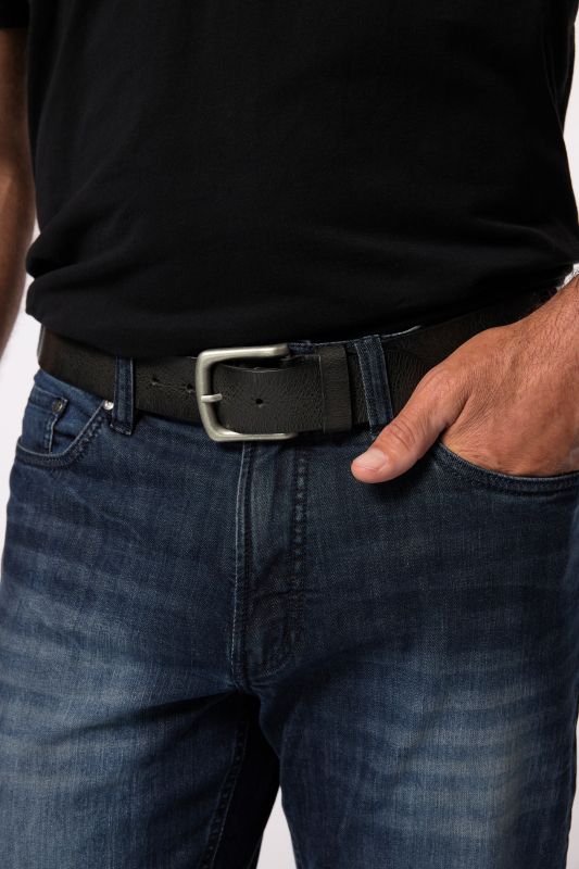 Ceinture en cuir , boucle en métal, largeur 4 cm