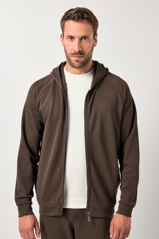 Veste à capuche d'intérieur JP AWARE, modèle durable en coton bio certifié GOTS, collection Loungewear - jusqu'au 8&nbsp