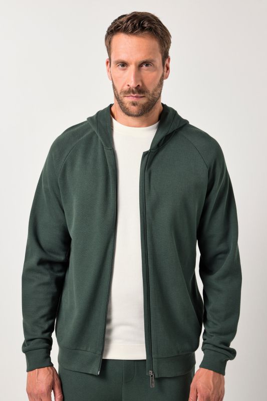 Veste à capuche d'intérieur JP AWARE, modèle durable en coton bio certifié GOTS, collection Loungewear - jusqu'au 8&nbsp