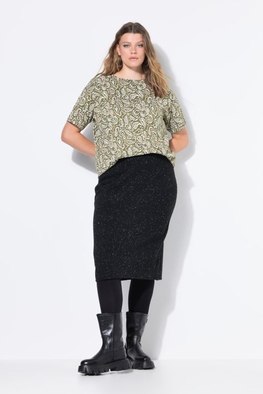 Robe midi en maille. Coupe Slim Shape. Effet poivre et sel