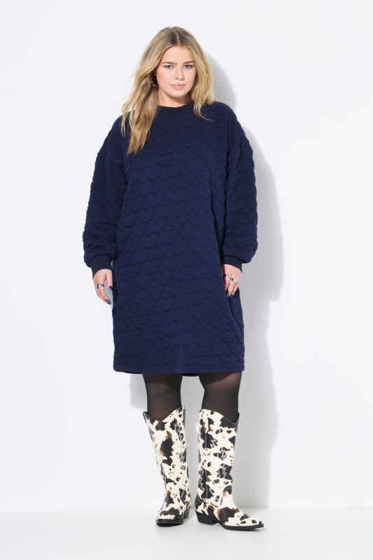 Robe mini en molleton, coupe oversize, matelassage CŒURS