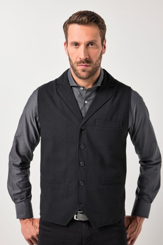 Gilet JP 1880 en tweed, finition FLEXNAMIC®, dos en maille - jusqu'au 7 XL