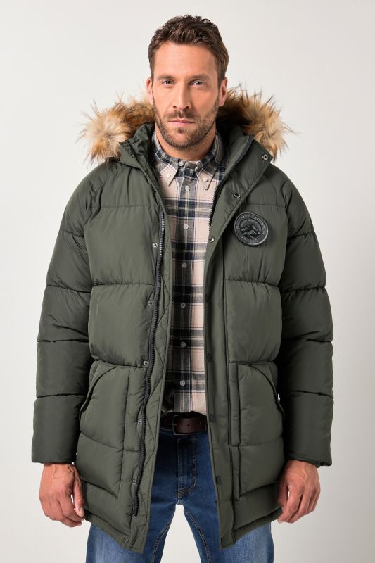 Parka matelassée à capuche JP 1880, flocage et fourrure synthétique - jusqu'au 8 XL