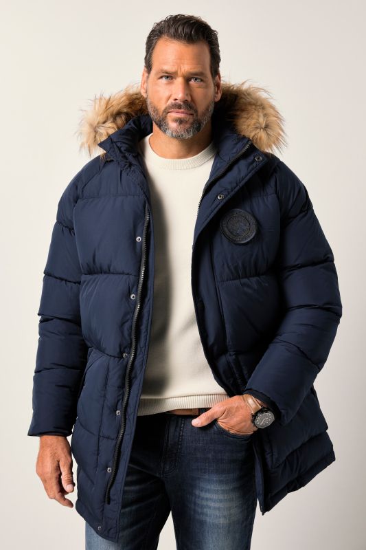 Parka matelassée à capuche JP 1880, flocage et fourrure synthétique - jusqu'au 8 XL