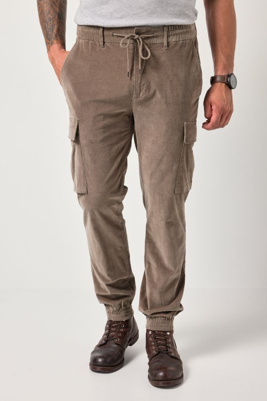 Pantalon cargo JP 1880 en velours côtelé, finition FLEXNAMIC® et nombreuses poches, coupe Straight Fit - jusqu'à la taille 74