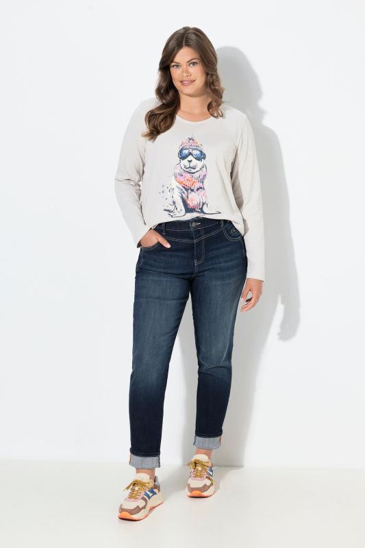 Jean taille haute. Coupe slim