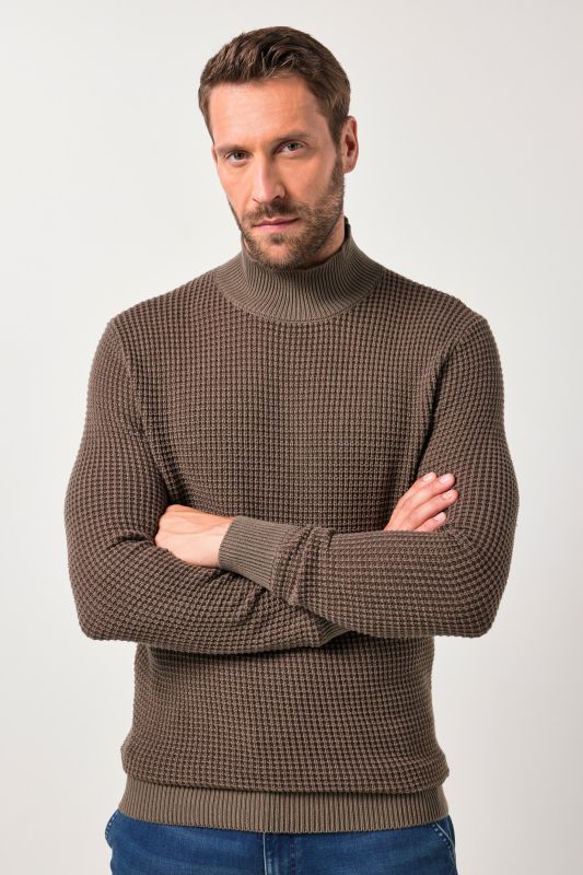 Pull à col roulé JP 1880 en maille texturée – jusqu'au 7 XL