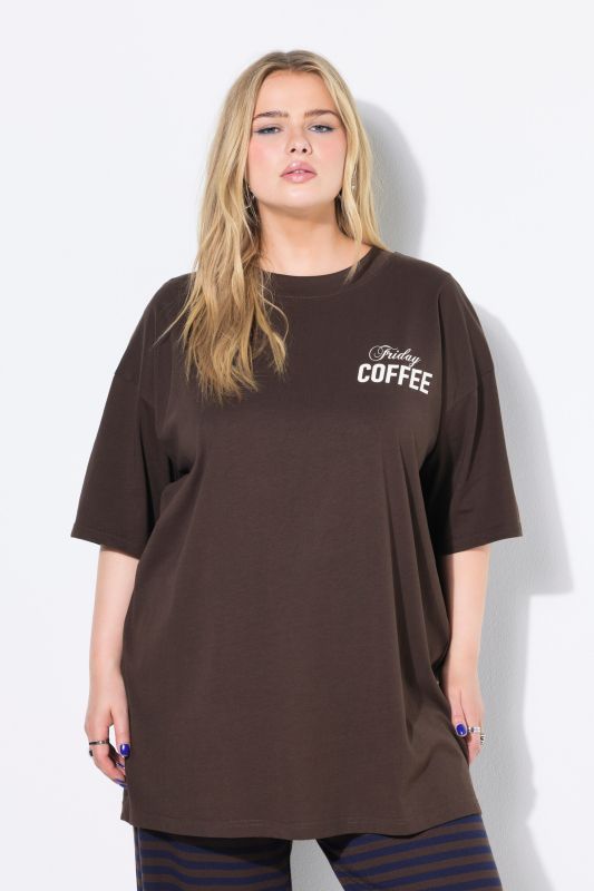 T-shirt oversize, imprimé Coffee dans le dos