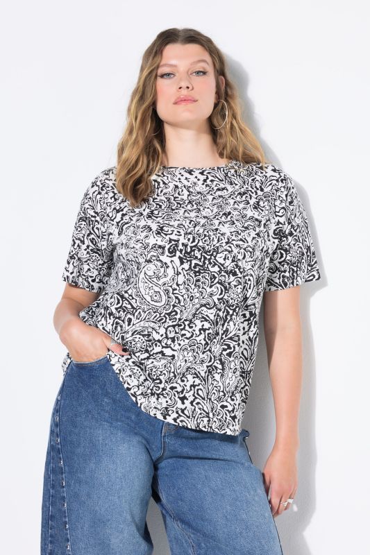 T-shirt oversize, imprimé cachemire