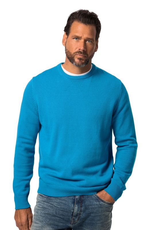 Pull en coton à col rond, broderie JP1880