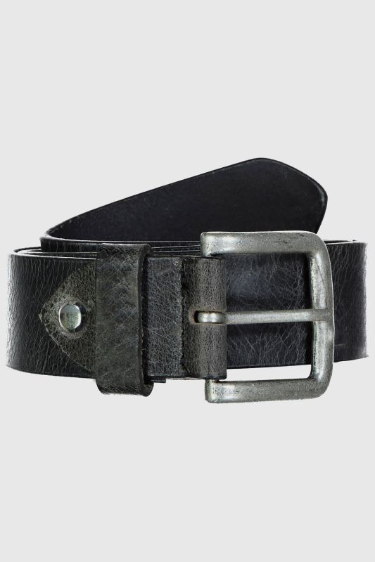 Ceinture en cuir , boucle en métal, largeur 4 cm
