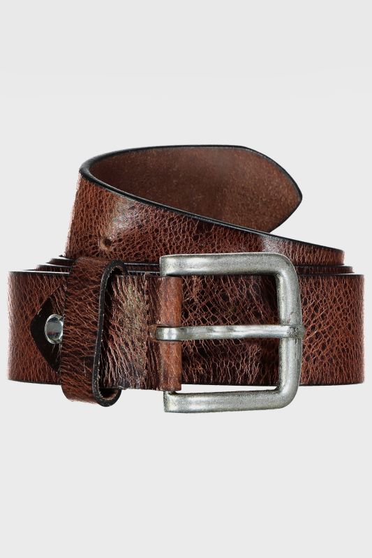 Ceinture en cuir , boucle en métal, largeur 4 cm
