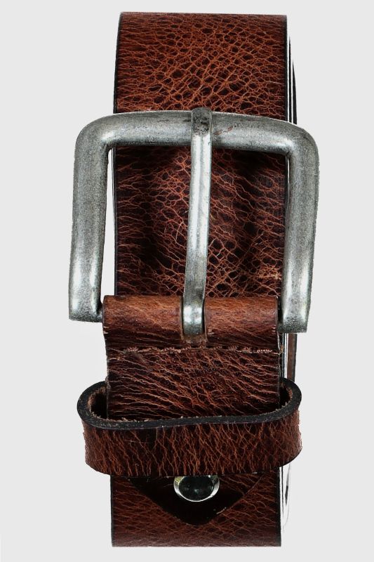 Ceinture en cuir , boucle en métal, largeur 4 cm