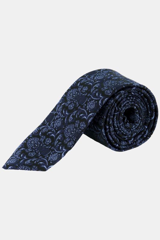 Cravate en soie avec motif floral, largeur 7,5 cm