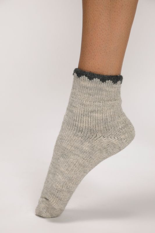 Chaussettes alpaga-laine, côtes ne serrant pas la jambe