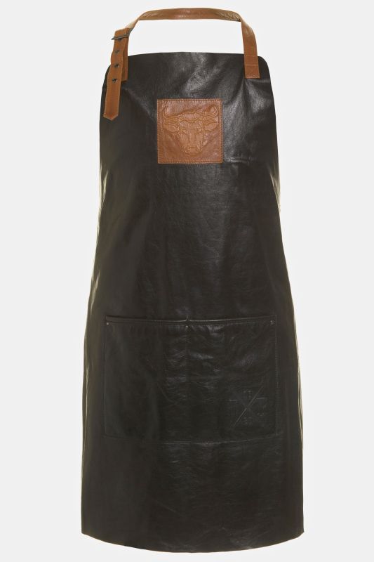 Tablier de cuisine, en cuir de buffle Pull-Up. Ajustable au niveau de la nuque.