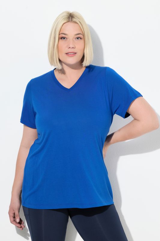 T-shirt technique antibactérien, décolleté en V et manches courtes