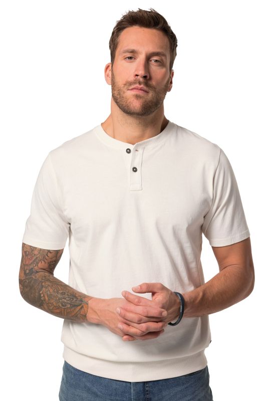 T-shirt Henley JP 1880, ventre confort, manches courtes et col rond - jusqu'au 8 XL