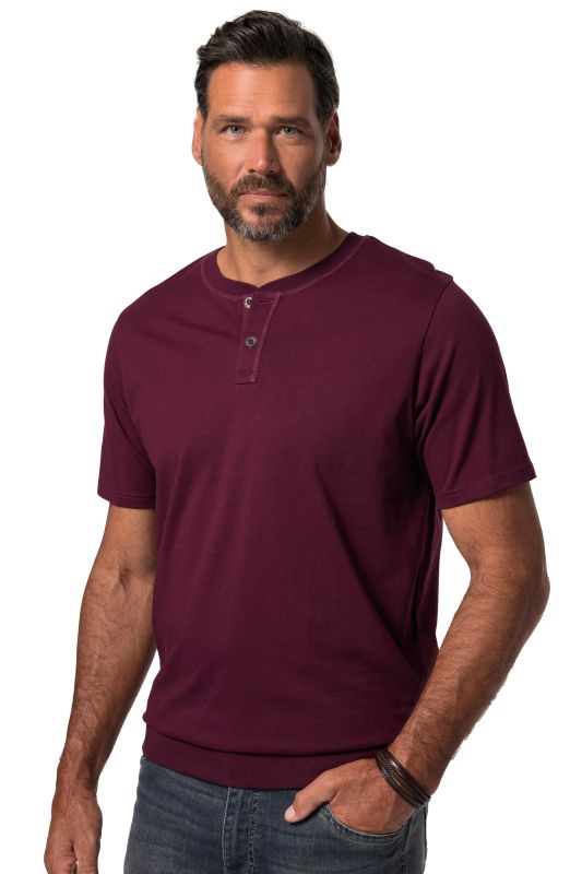 T-shirt Henley JP 1880, ventre confort, manches courtes et col rond - jusqu'au 8 XL