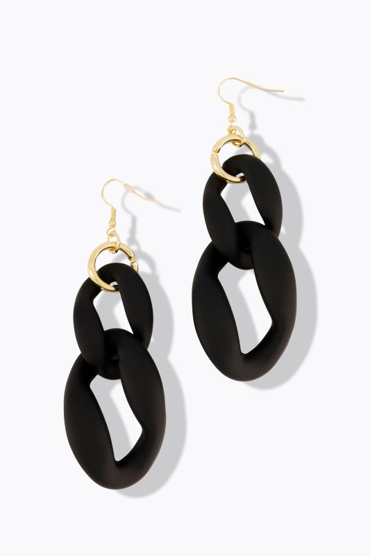 Boucles d'oreilles imposantes, grands maillons, surface matte